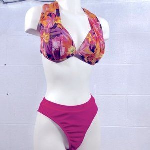 La vie en rose floral bikini top and SHEIN medium high rise bikini bottom?